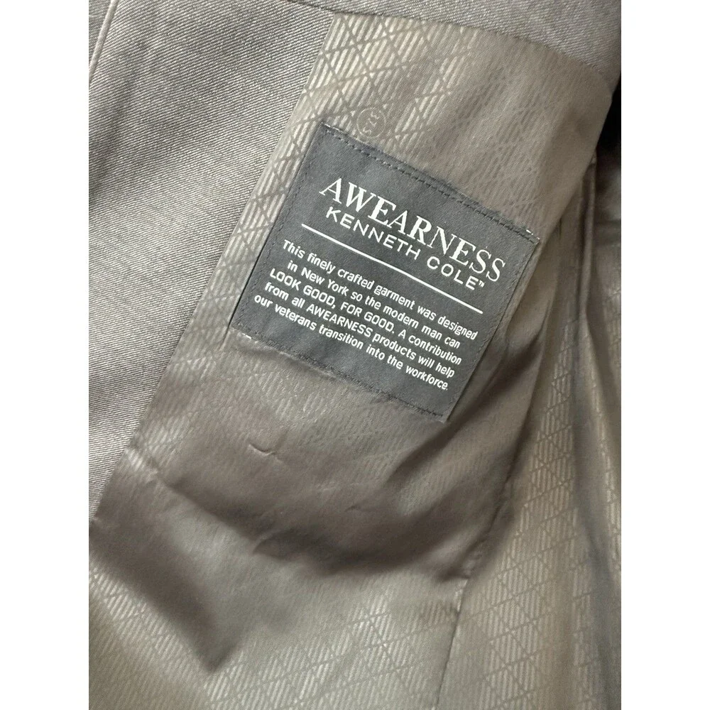 Kenneth Cole Awearness Blazer 40 Regular Dark Grey Wool Blend